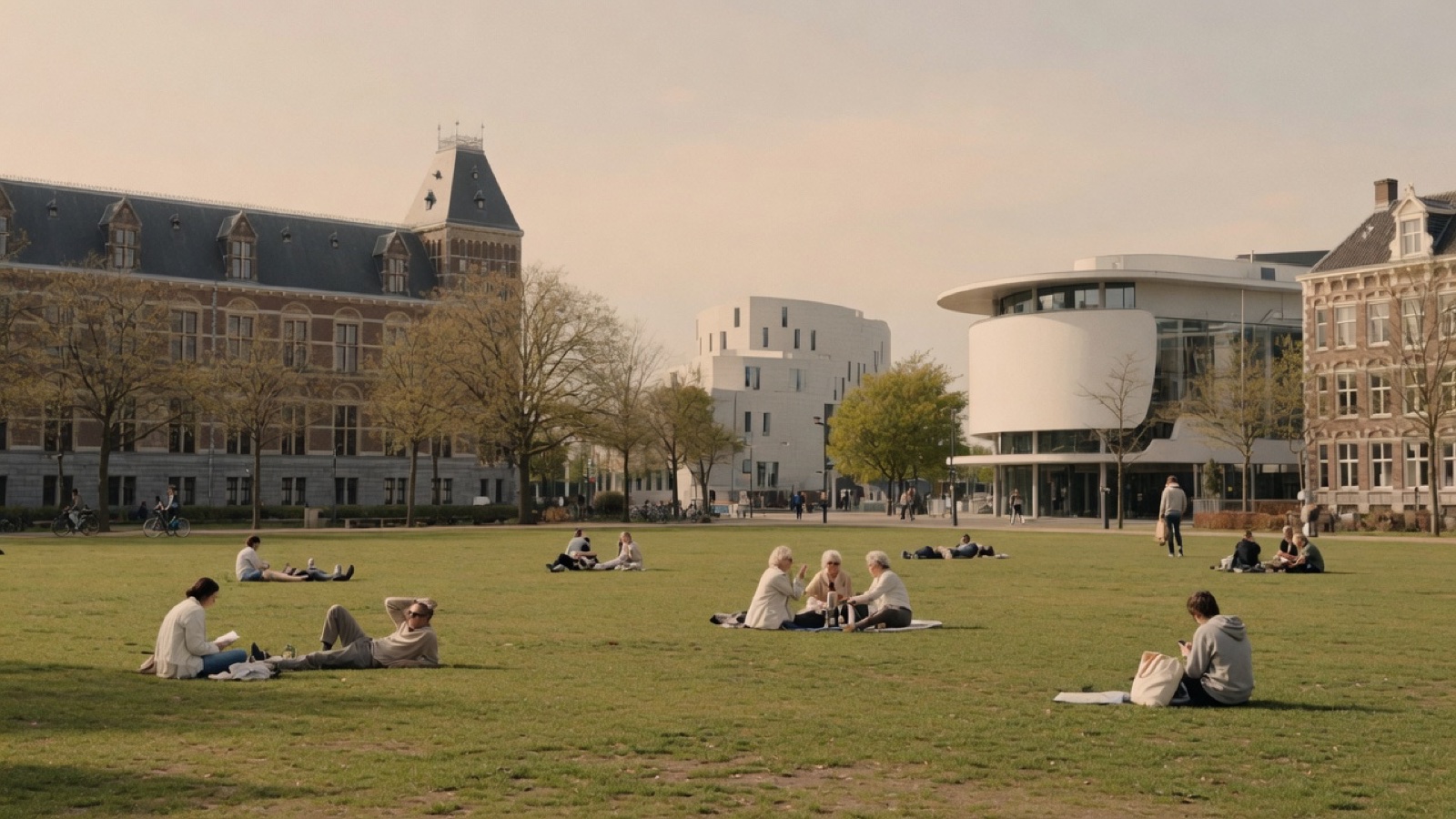 Museumplein lawn museums Amsterdam