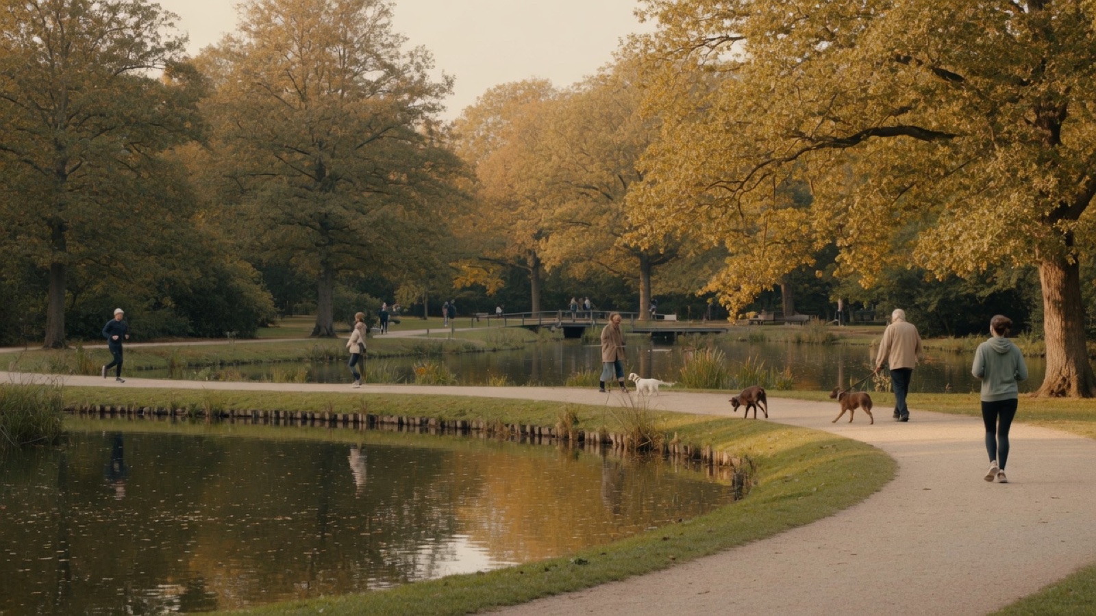 Rembrandtpark pond trees Amsterdam
