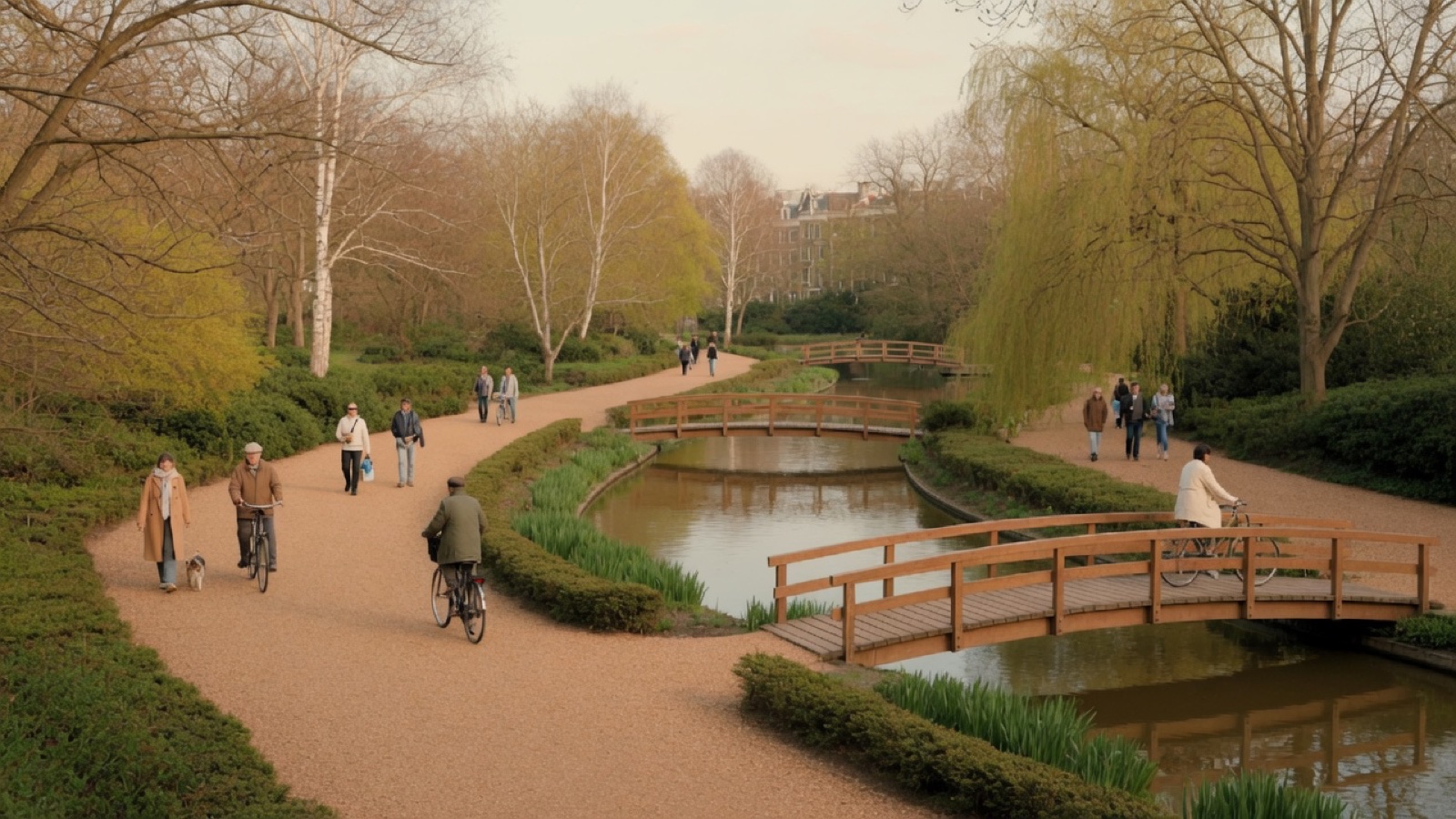 Vondelpark path ponds Amsterdam