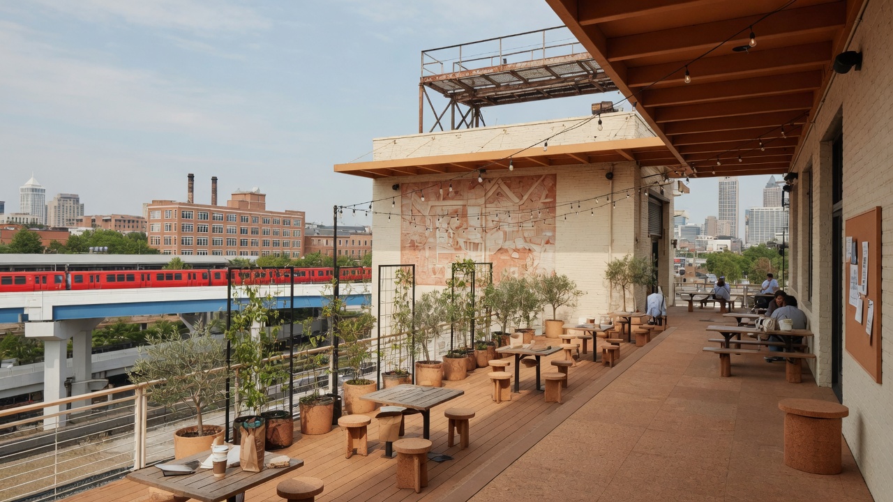 La Metro interior at Ponce City Market with shareable tapas plates and group seating