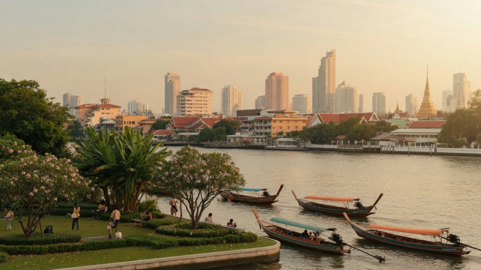 Soft Cork hero of Bangkok park and river light for company hangouts