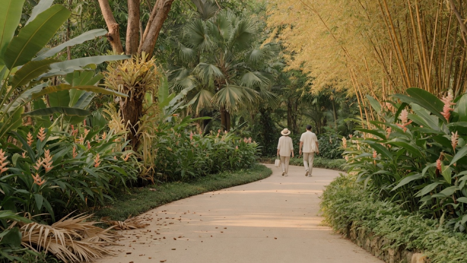 Soft Cork Queen Sirikit Park garden path Bangkok