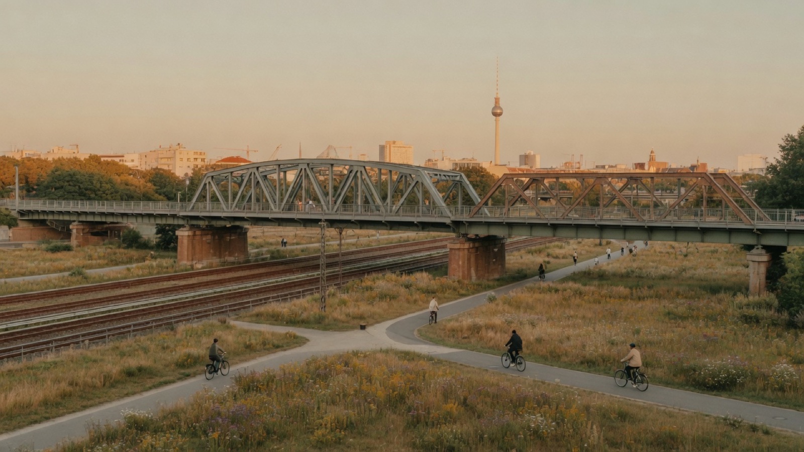 Modern park paths Gleisdreieck Berlin
