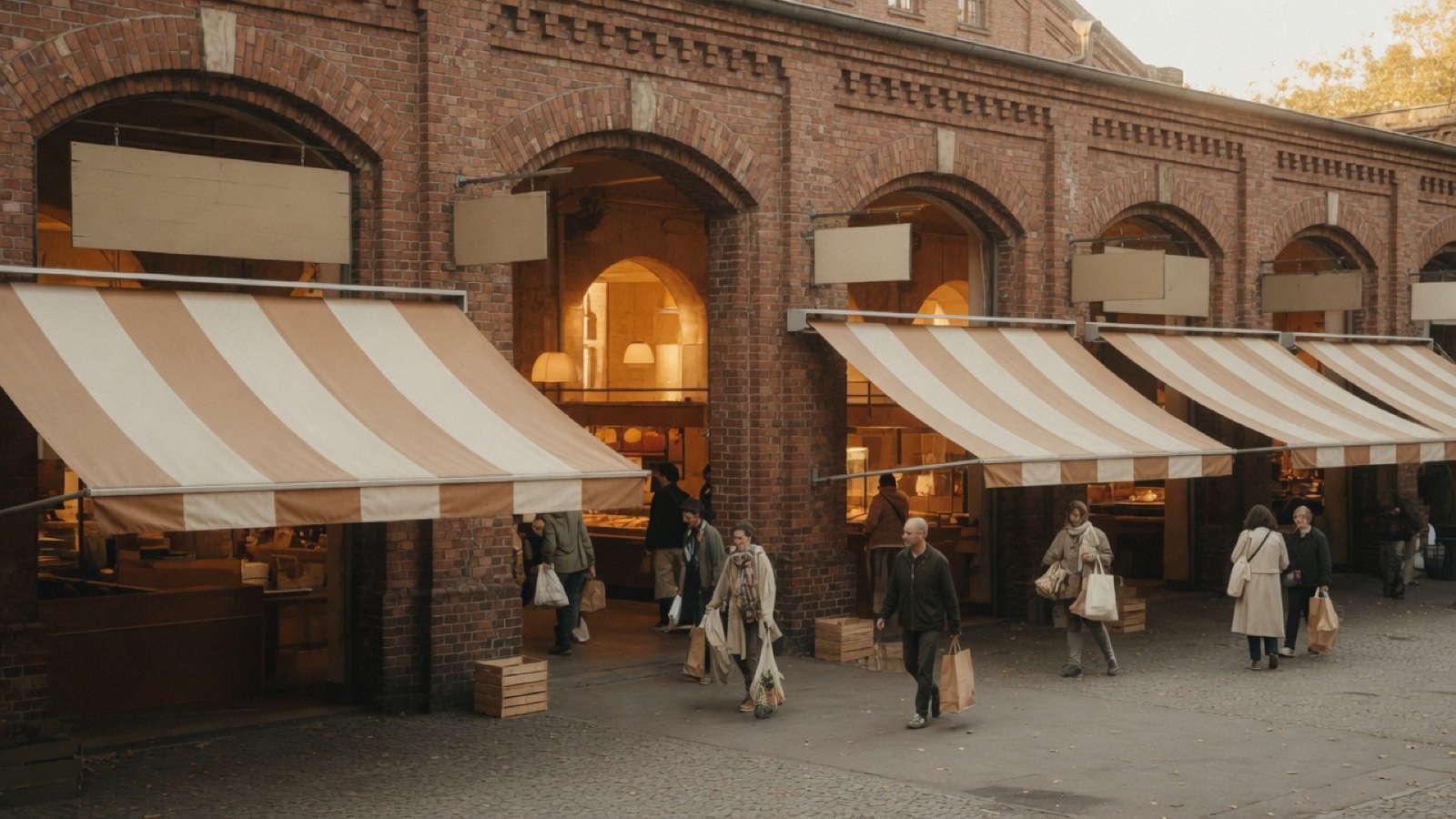 Market hall interior Markthalle Neun Berlin
