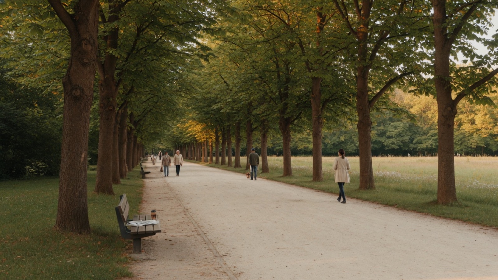 Tree avenue path in Tiergarten Berlin