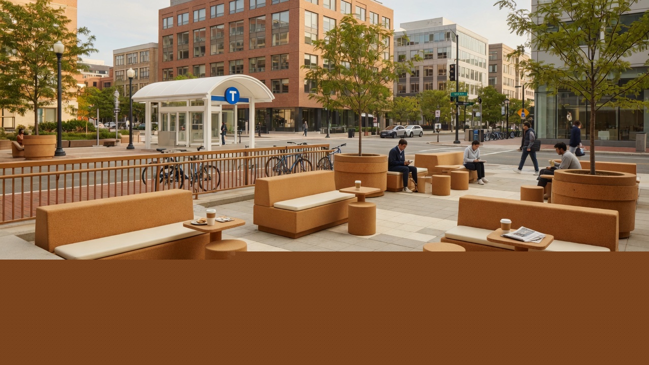 Soft Cork urban professional street energy for Kendall Square company hangs