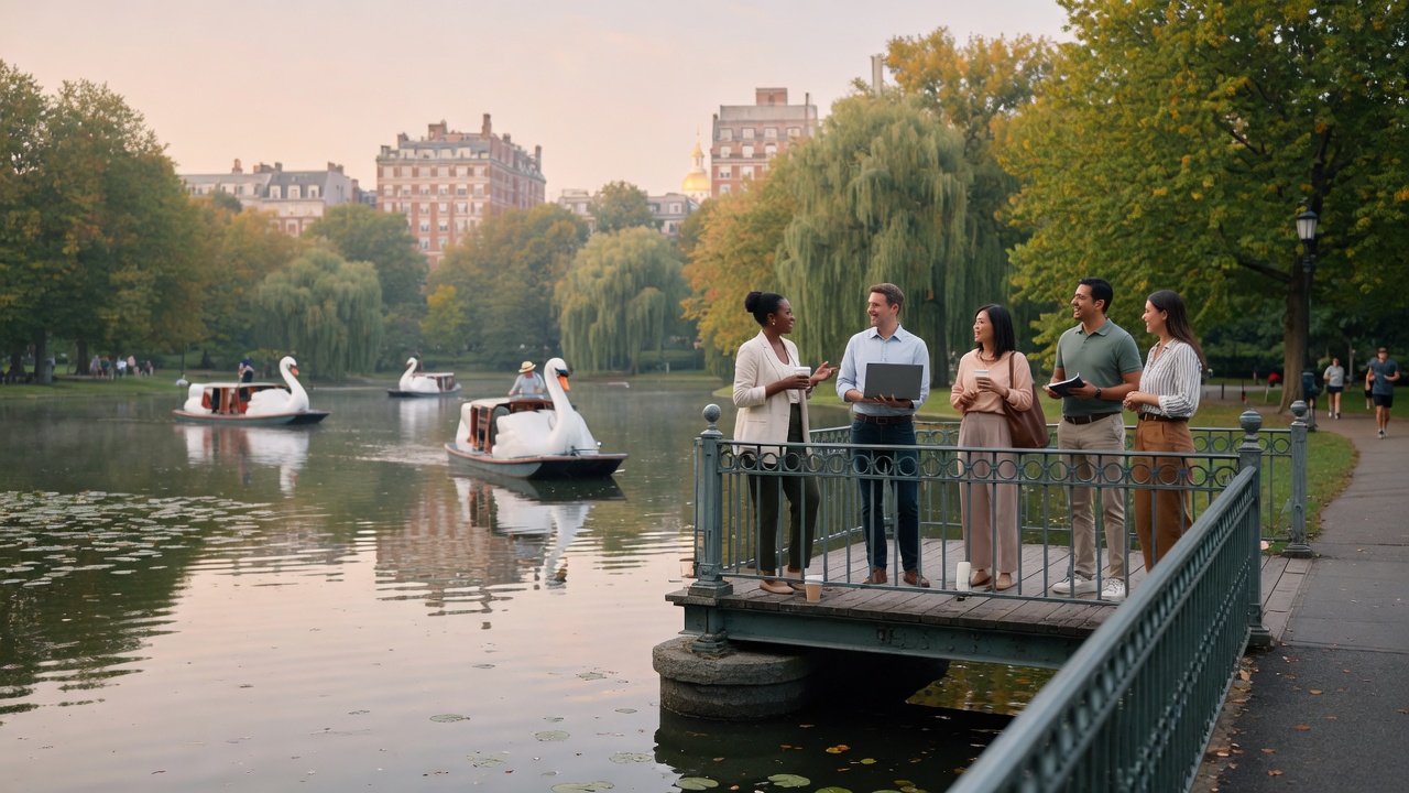 Soft Cork hero of Boston Public Garden light for company hangouts