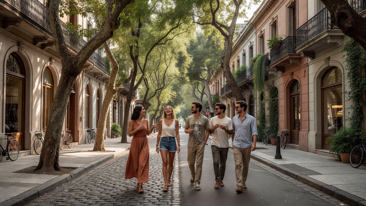 Tree-lined streets in Palermo Soho
