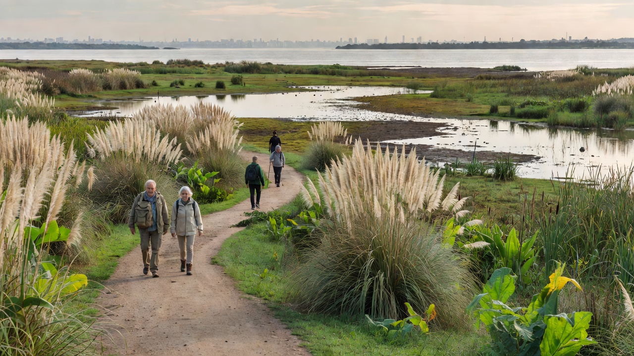 Trails and lagoons in Reserva Ecológica Costanera Sur