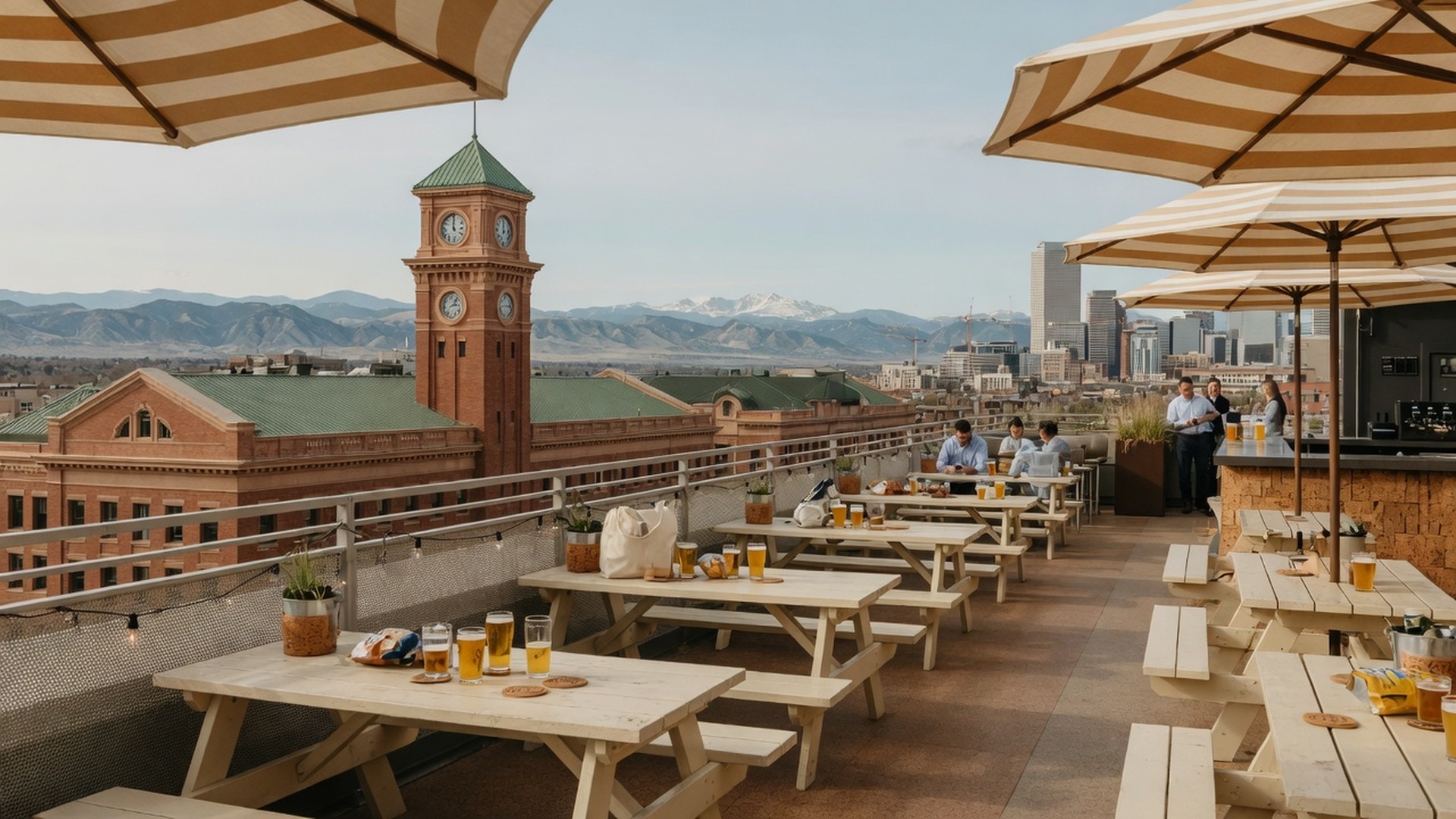 Union Station beer garden area with professional groups meeting