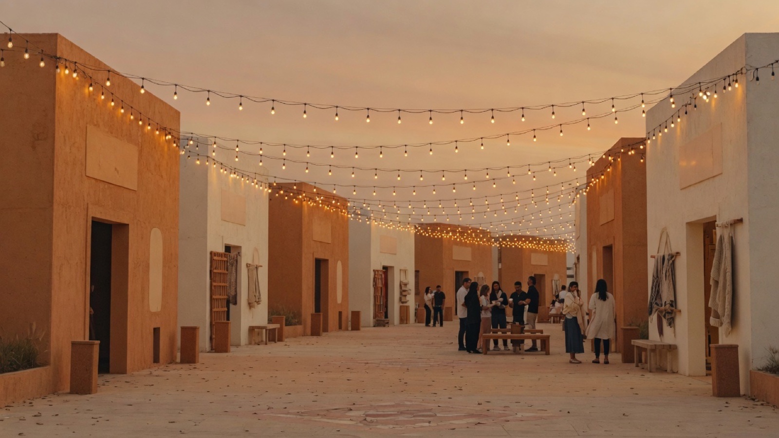 Festive pavilions evening Global Village Dubai