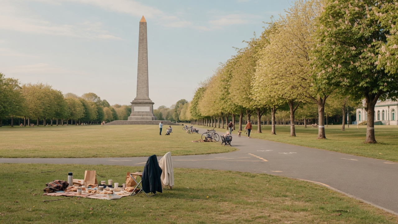 Phoenix Park tree-lined avenue soft light Dublin