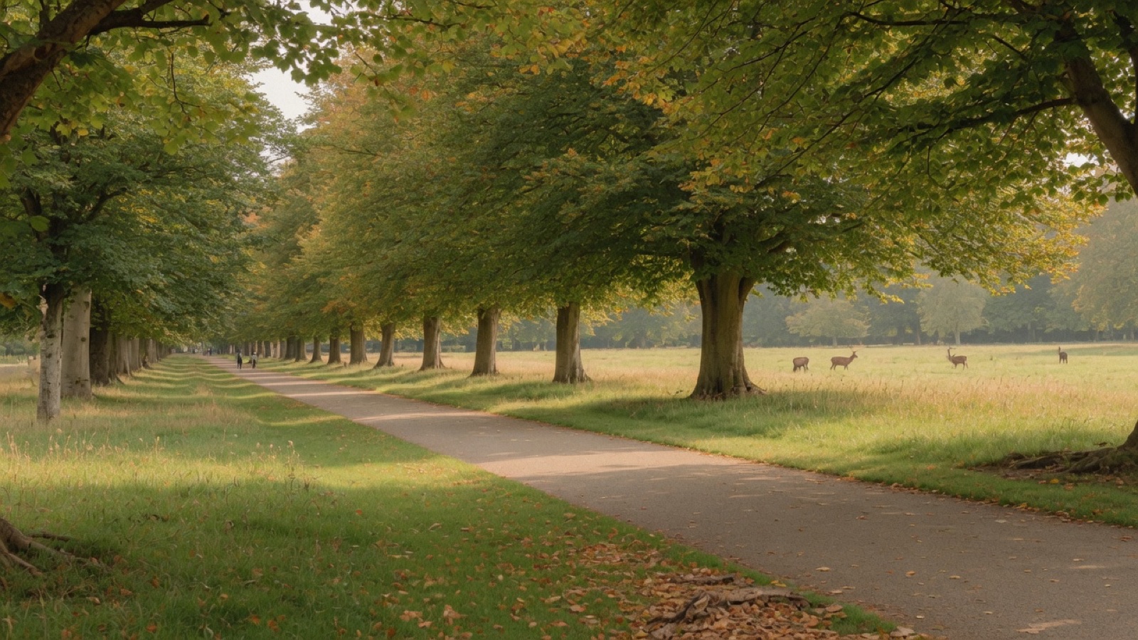 Phoenix Park tree-lined avenue soft light Dublin