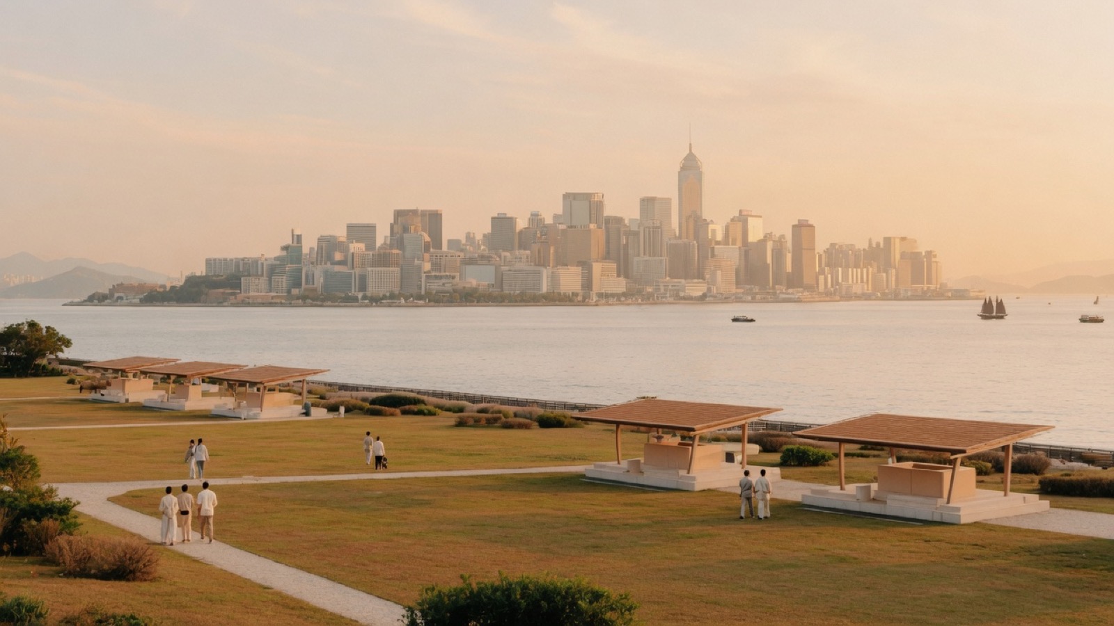 Soft Cork West Kowloon harbourfront skyline Hong Kong