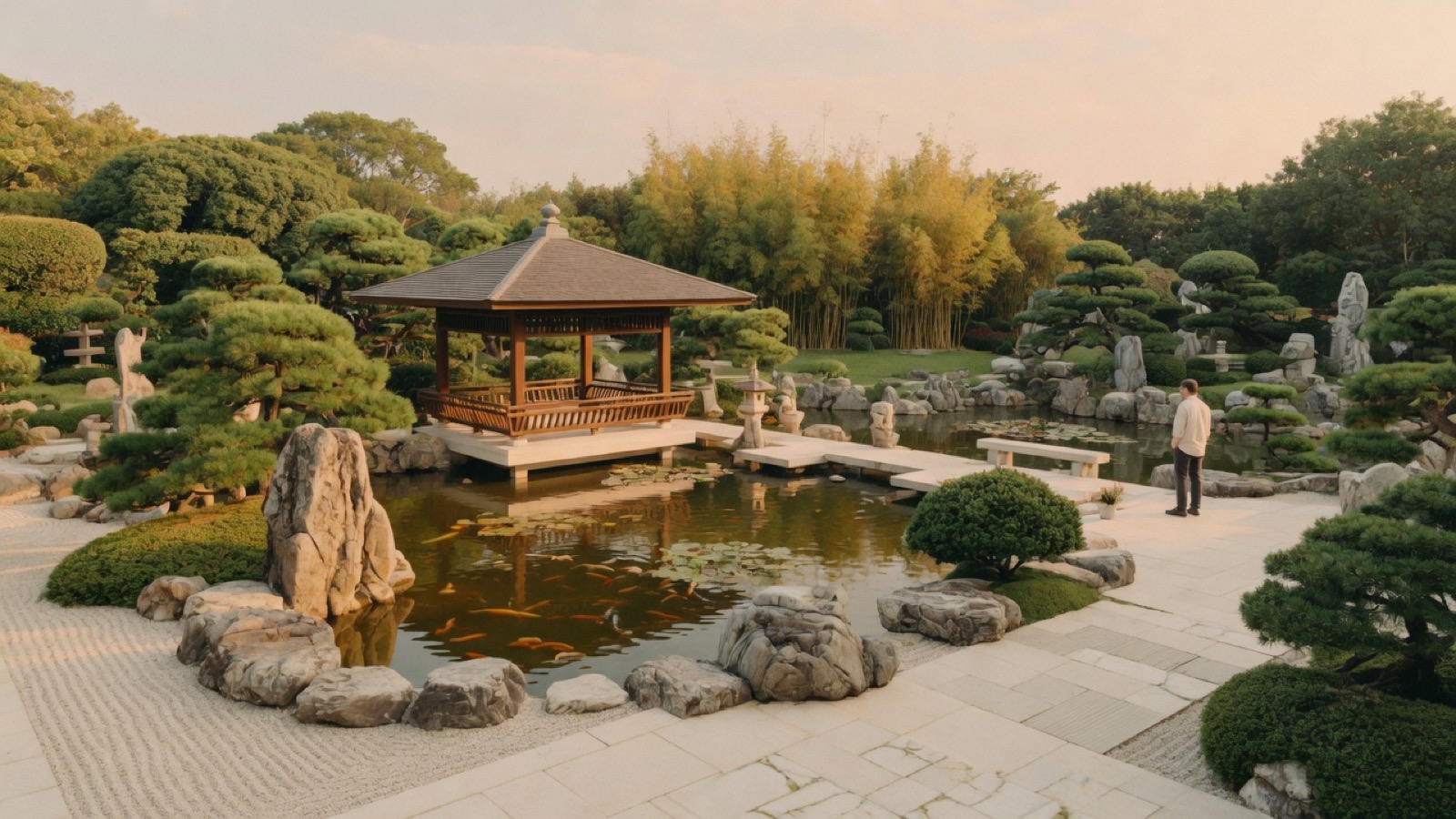 Soft Cork Nan Lian Garden pavilion and trees Hong Kong