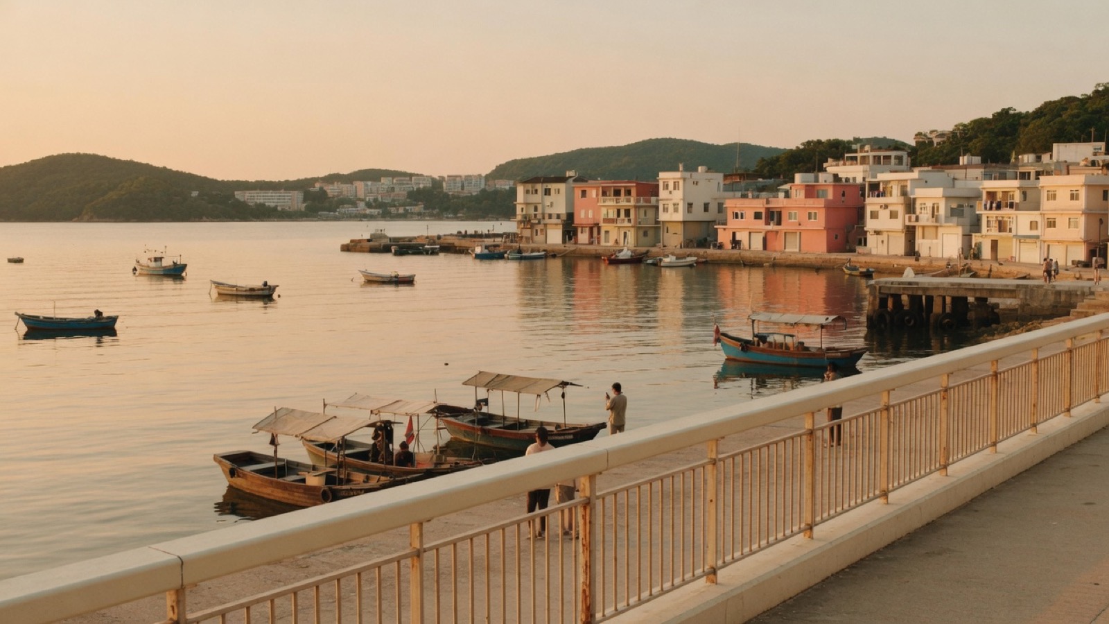 Soft Cork Sai Kung waterfront boats and railing Hong Kong