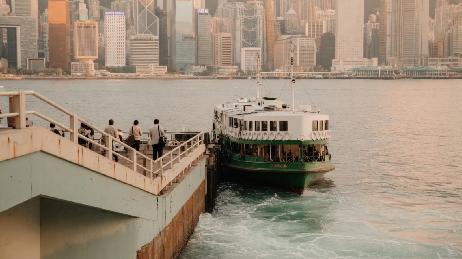 Soft Cork Star Ferry pier harbour light Hong Kong