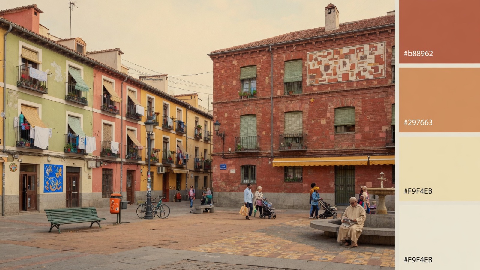 Lavapies street plaza Madrid