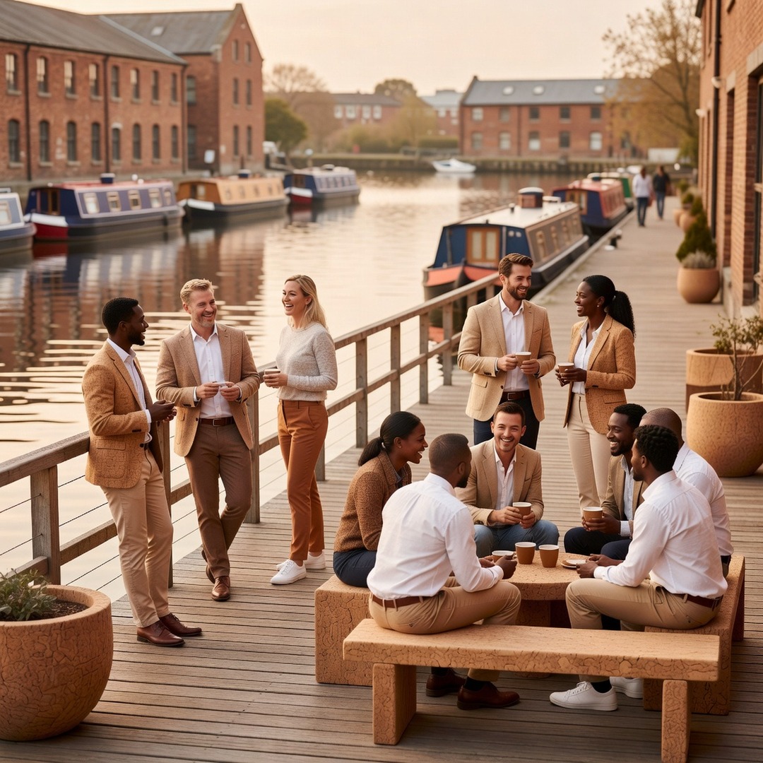 Ancoats Marina and neighbourhood Soft Cork company hangout Manchester