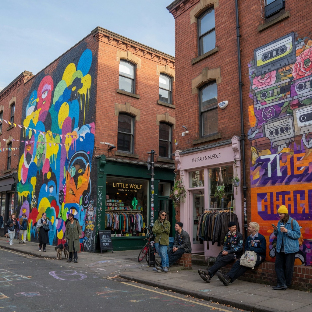 Northern Quarter streets and squares Soft Cork company hangout Manchester
