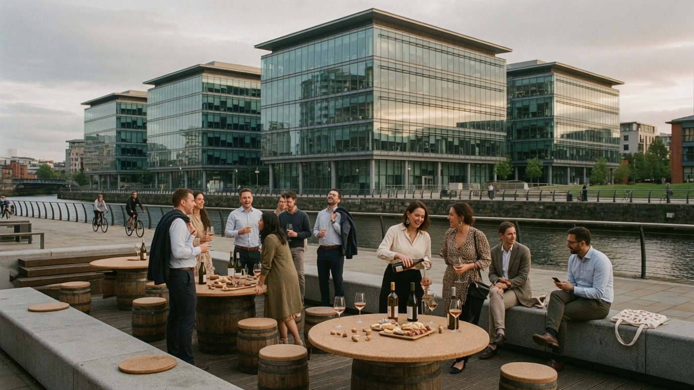 Spinningfields Riverside edges Soft Cork company hangout Manchester