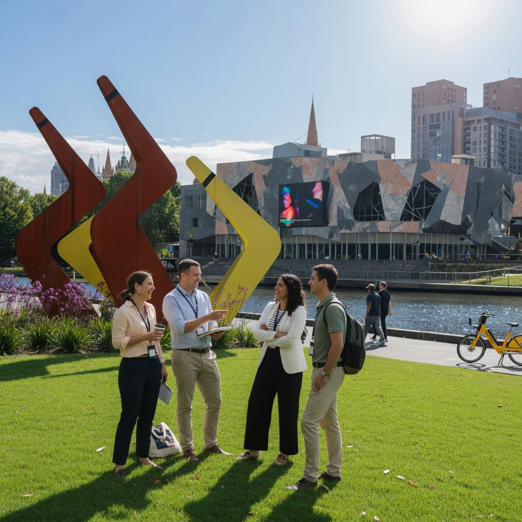 Soft Cork Birrarung Marr riverside lawns Melbourne