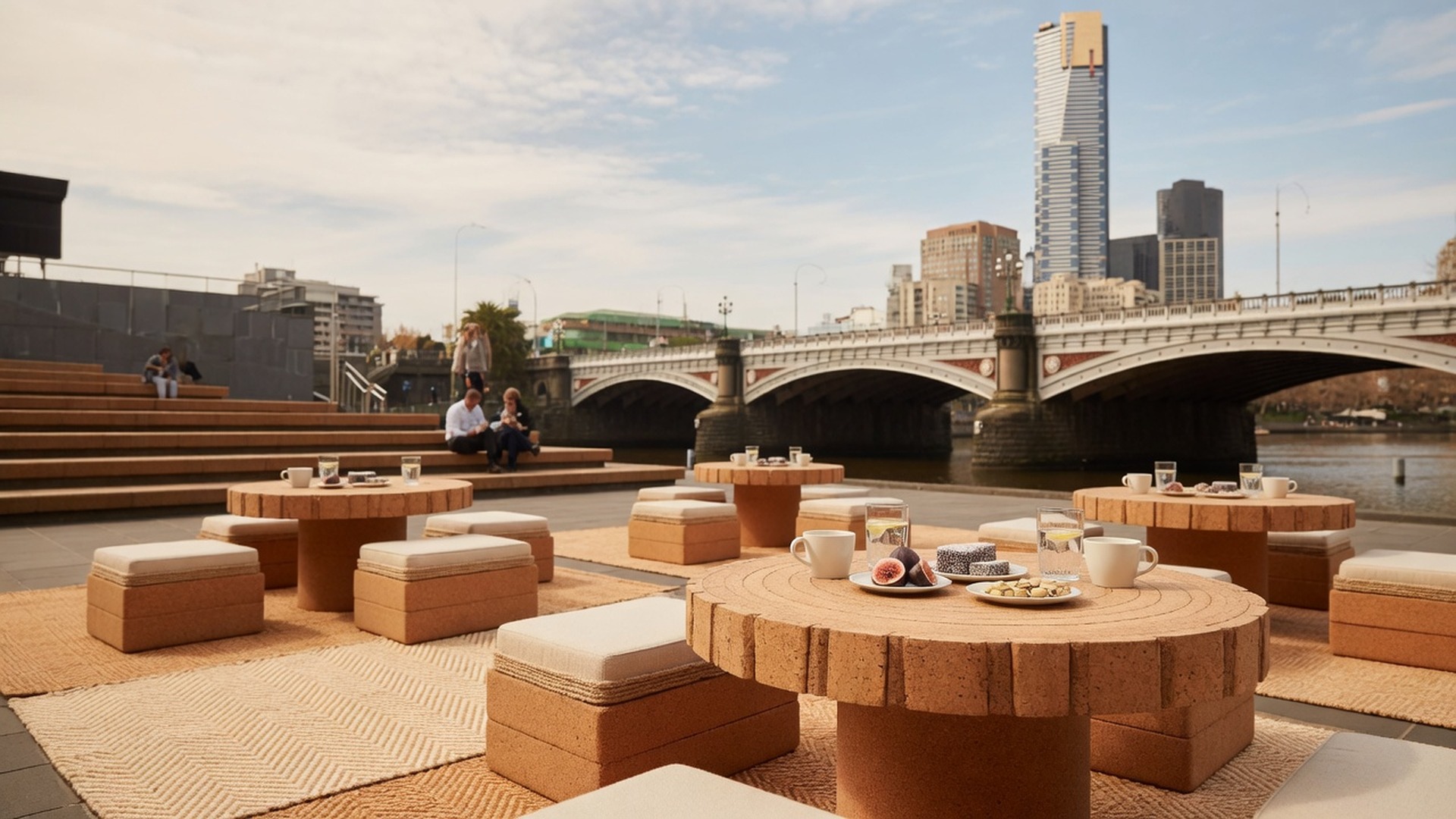 Soft Cork hero of Melbourne gardens and skyline light for company hangouts