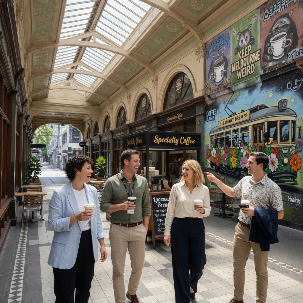 Soft Cork Melbourne laneway arcade daylight company wander