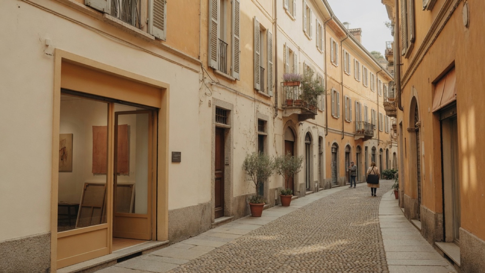 Soft Cork Brera street daylight Milan