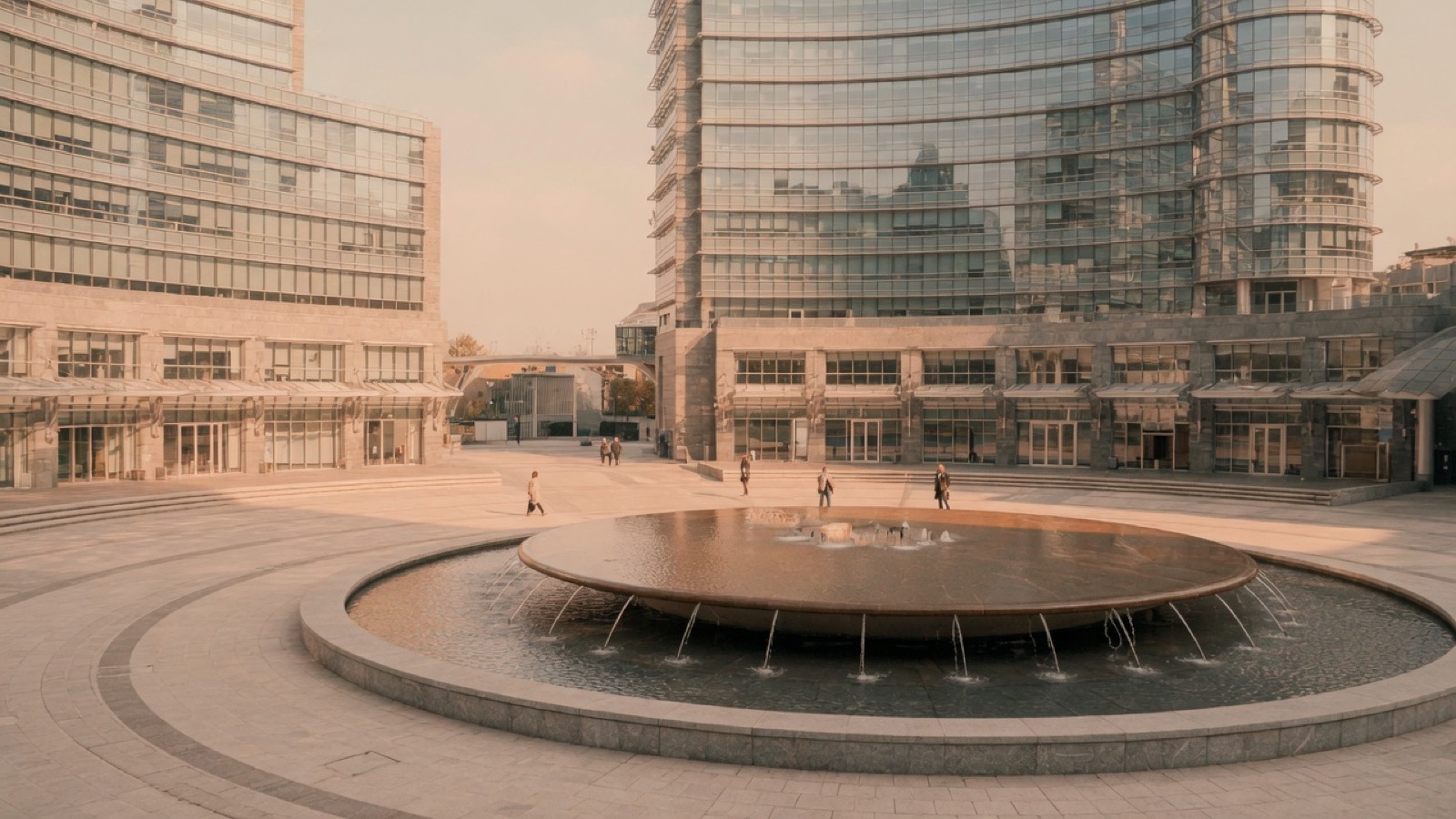 Soft Cork Piazza Gae Aulenti circular plaza Milan