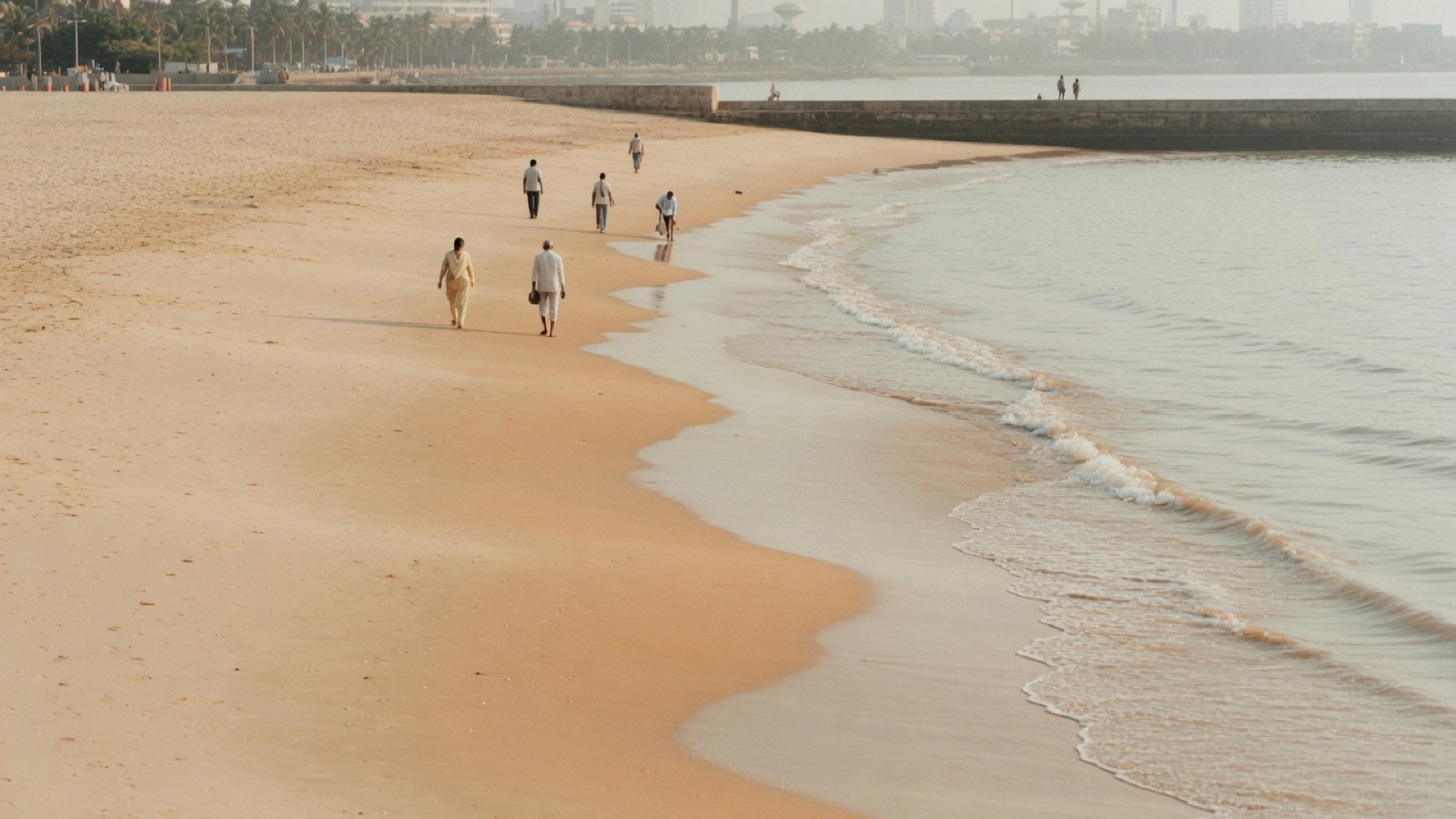 Juhu Beach morning walkers Mumbai