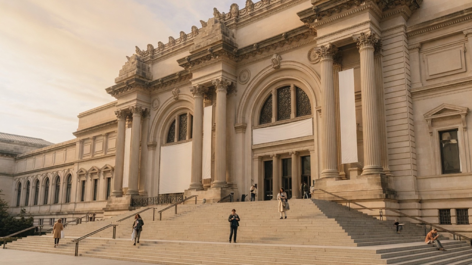 Metropolitan Museum steps and facade Fifth Avenue New York