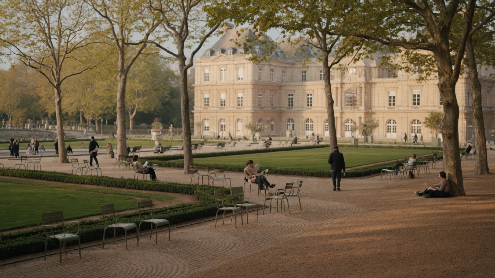 Garden chairs and paths Jardin du Luxembourg Paris