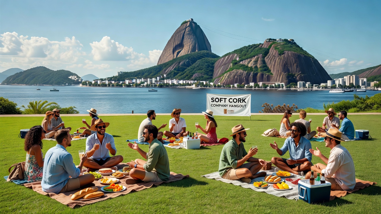 People relaxing on the grass at Aterro do Flamengo