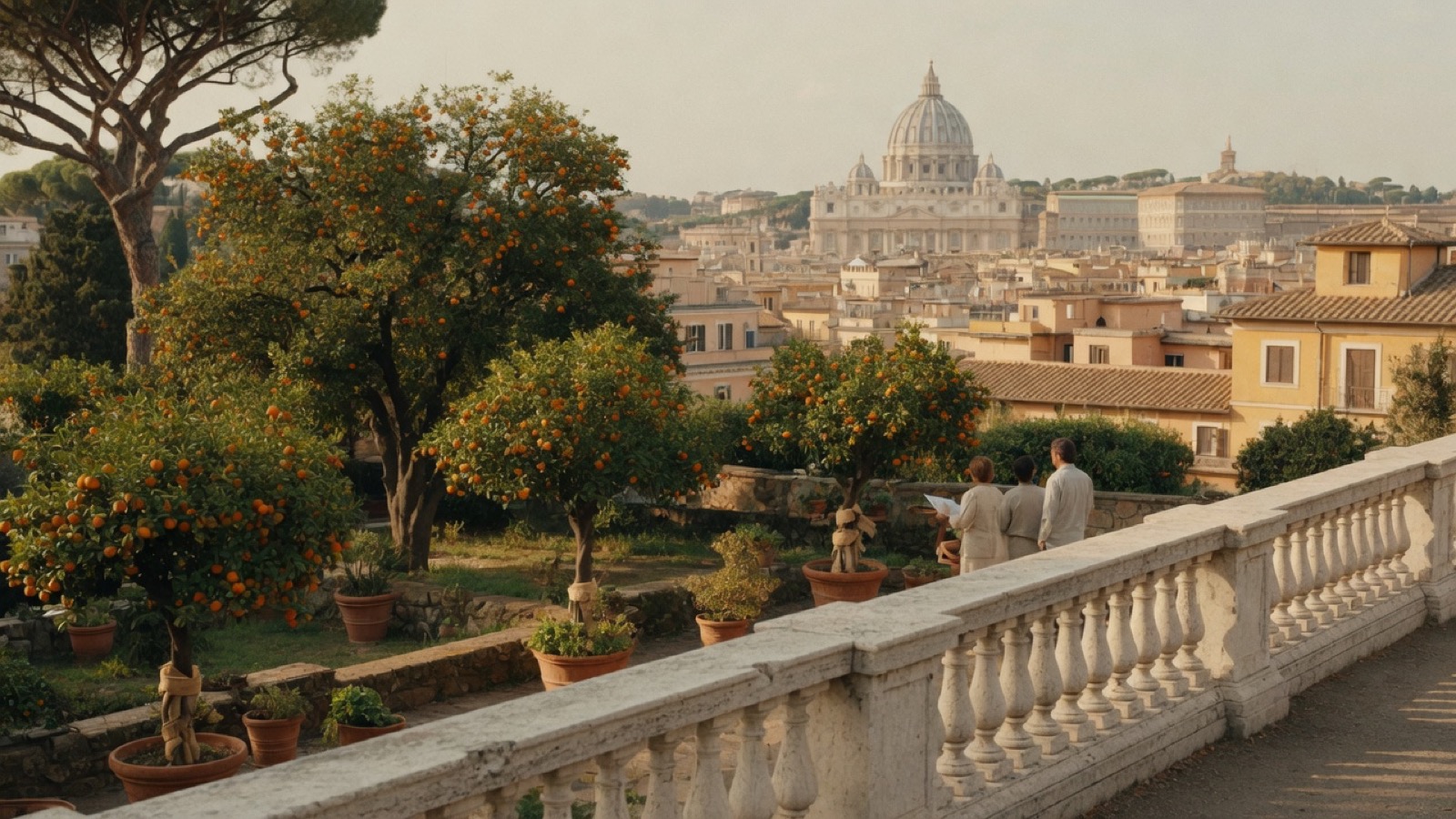 Soft Cork orange trees and Rome view Parco Savello