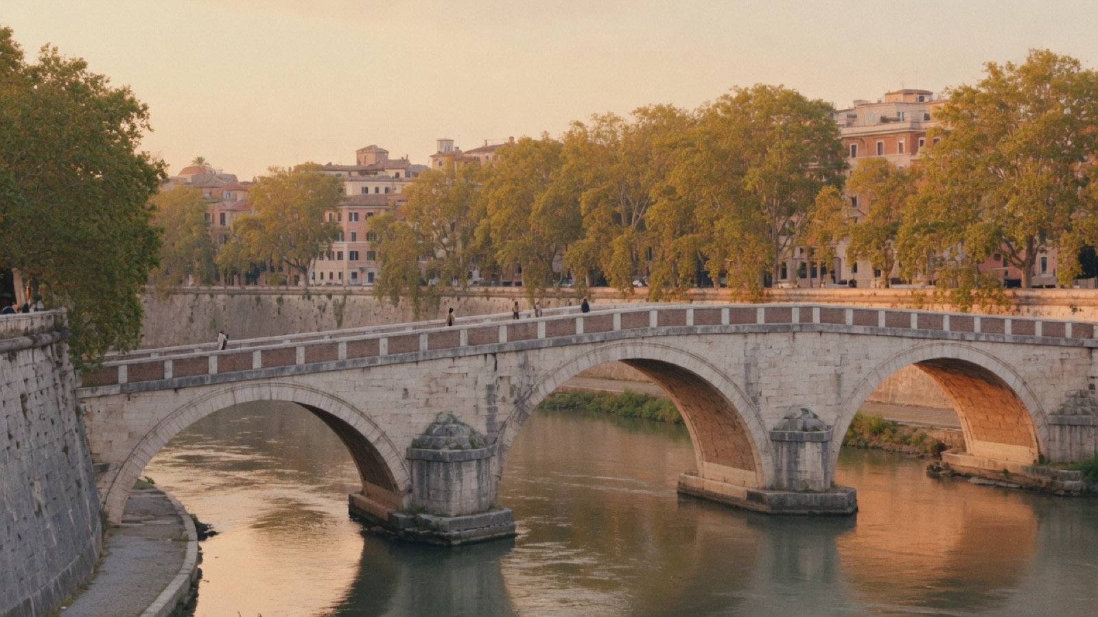 Soft Cork Ponte Sisto pedestrian bridge over Tiber Rome