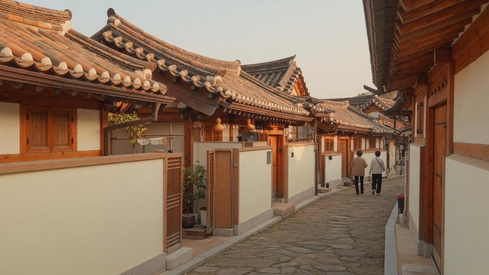Soft Cork Bukchon hanok lane daylight Seoul