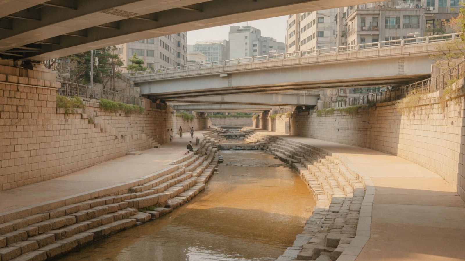 Soft Cork Cheonggyecheon stream walkway Seoul