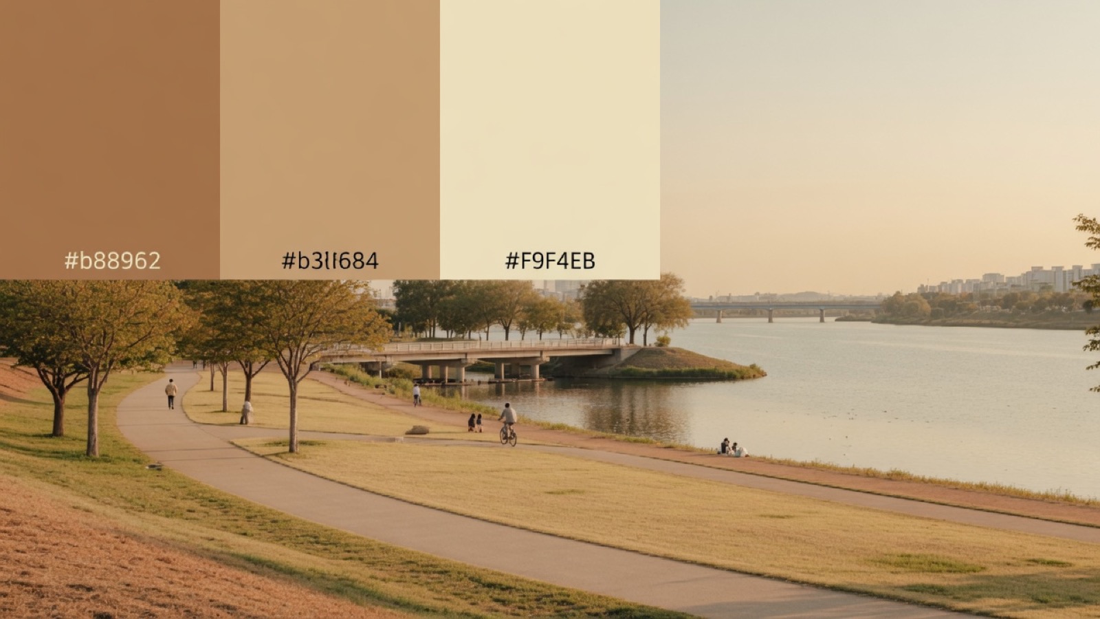 Soft Cork Hangang river park paths Seoul daylight