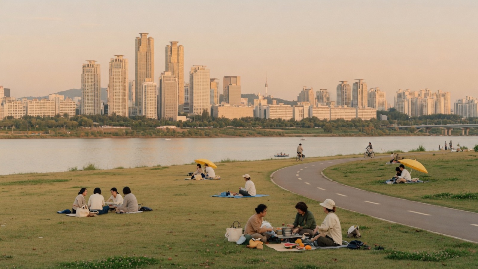 Soft Cork Yeouido Hangang Park river lawns Seoul