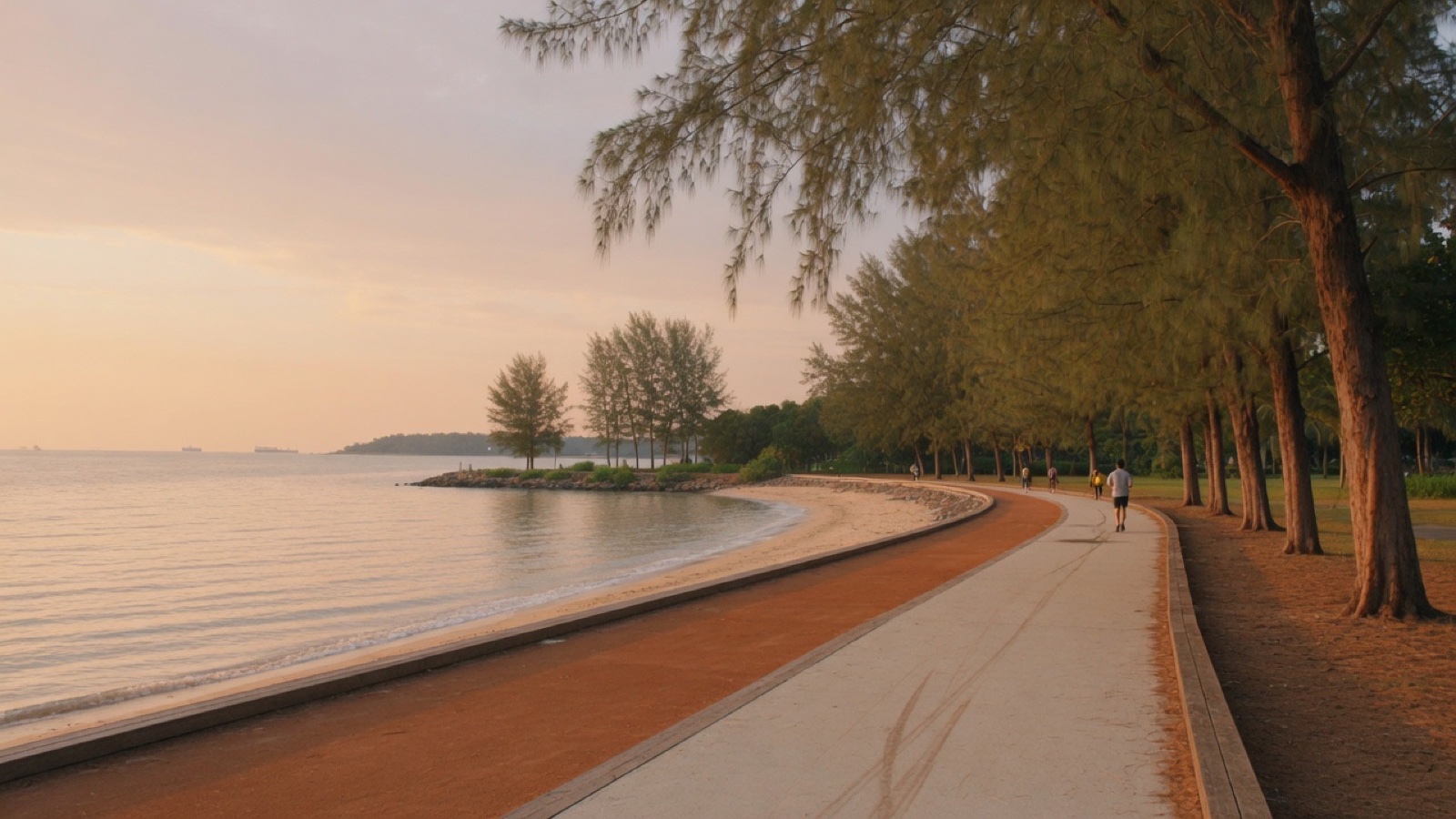 East Coast Park path and beach Singapore