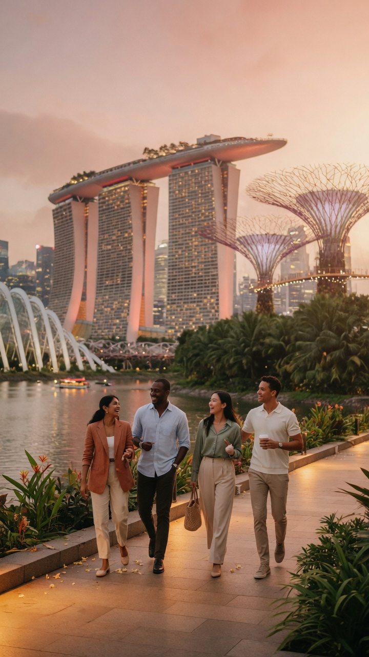 Soft Cork hero of Singapore waterfront and garden light for company hangouts