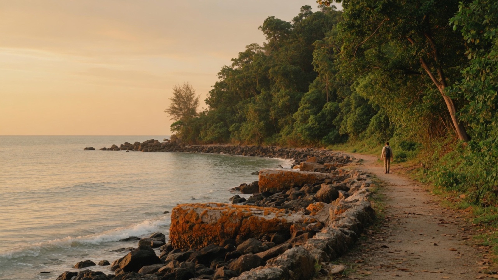 Coastal path rocky shore Labrador Park Singapore