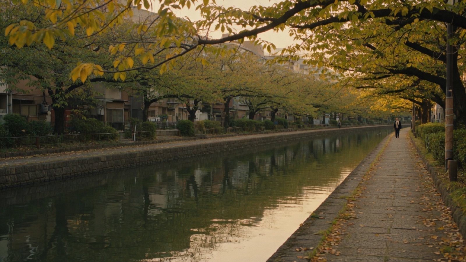 Canal street with cafes Naka-Meguro Tokyo