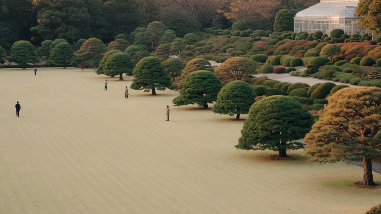 Garden lawns and trees Shinjuku Gyoen Tokyo