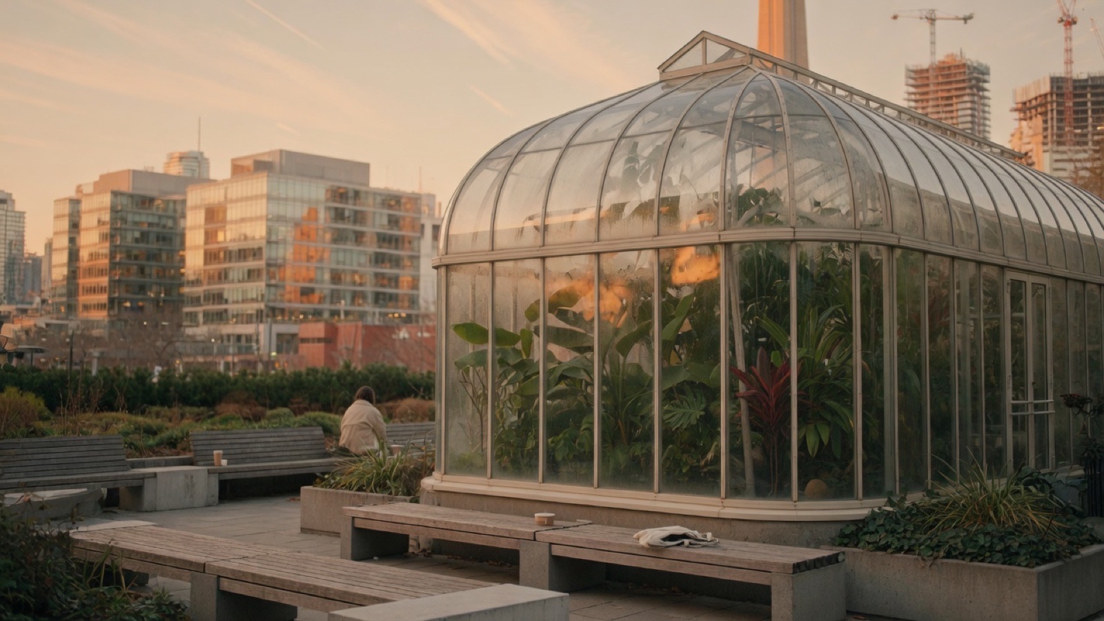 Greenhouse plants and paths Allan Gardens Toronto