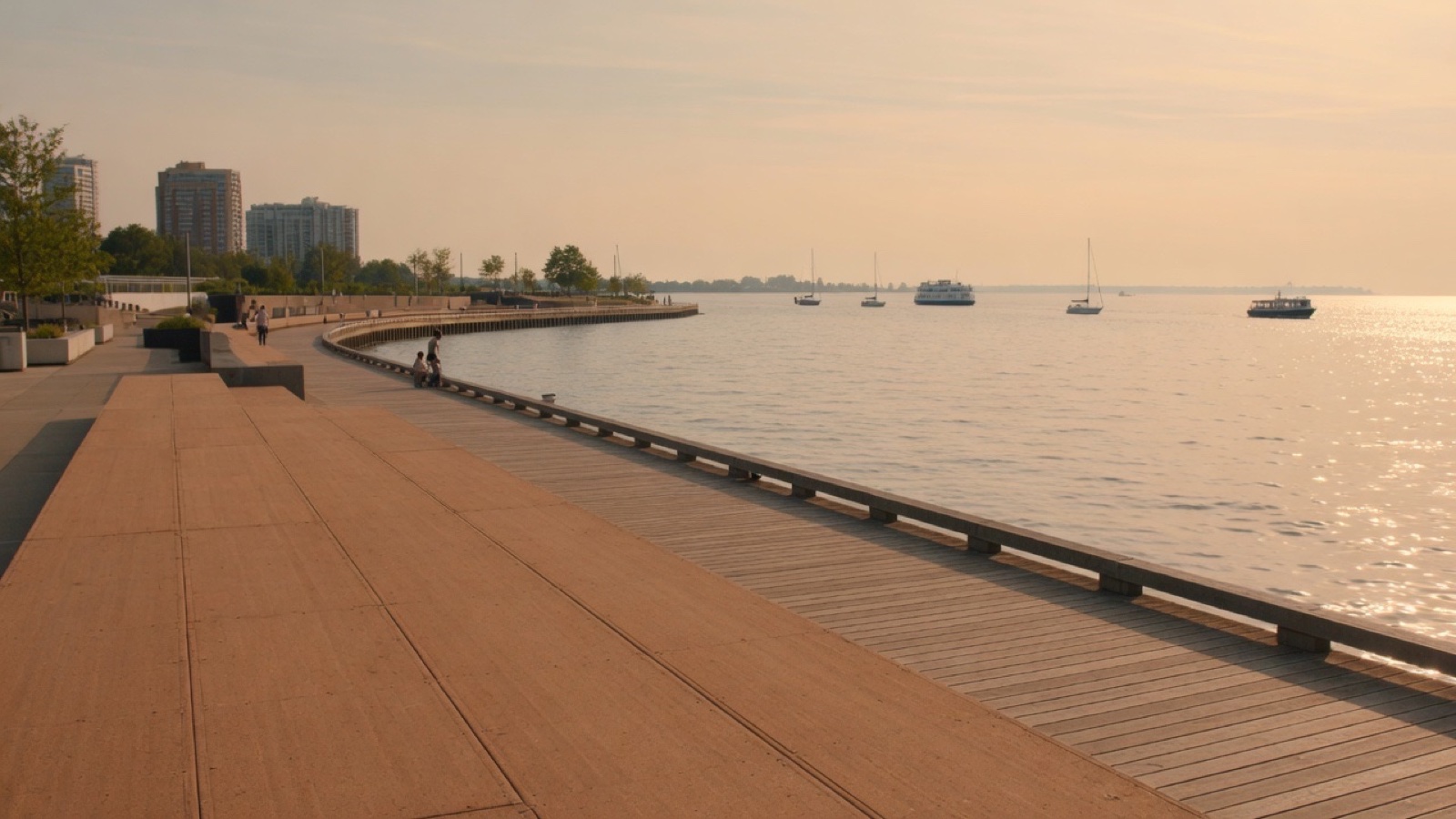Lake Ontario boardwalk Harbourfront Toronto