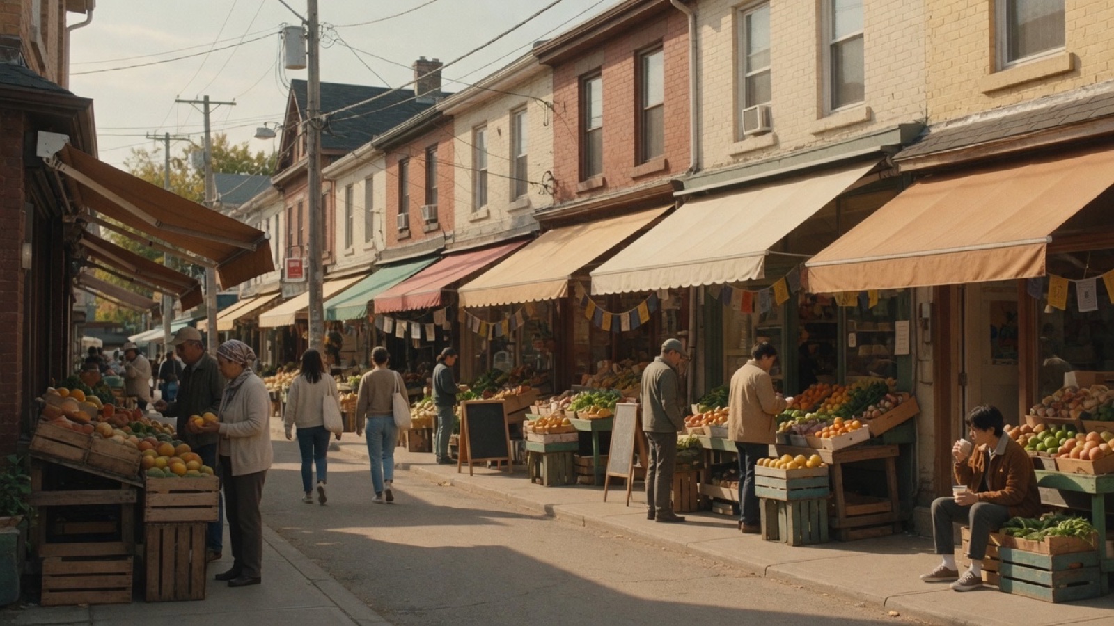 Kensington Market lanes and shops Toronto