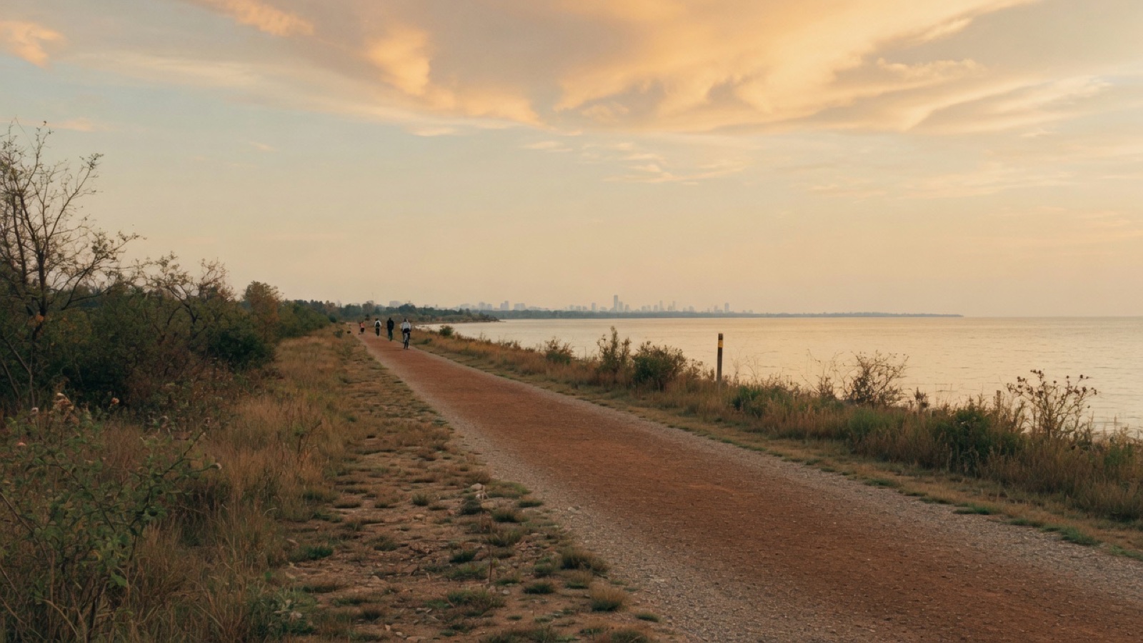 Lake peninsula path Tommy Thompson Park Toronto