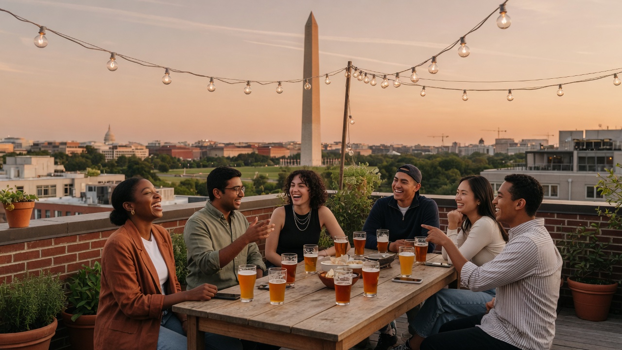 Soft Cork hero of Washington D.C. skyline light for company tech and policy hangouts